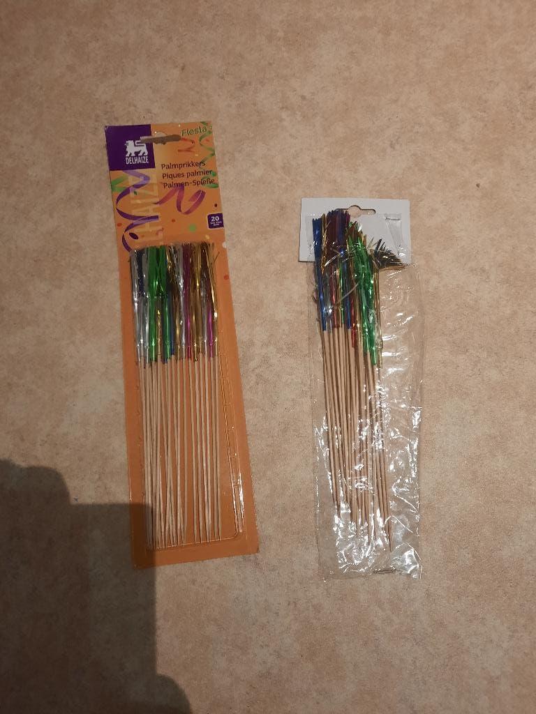 sets nieuwe palm prikkers voor het feest, Ophalen of Verzenden, Nieuw, Feestartikel