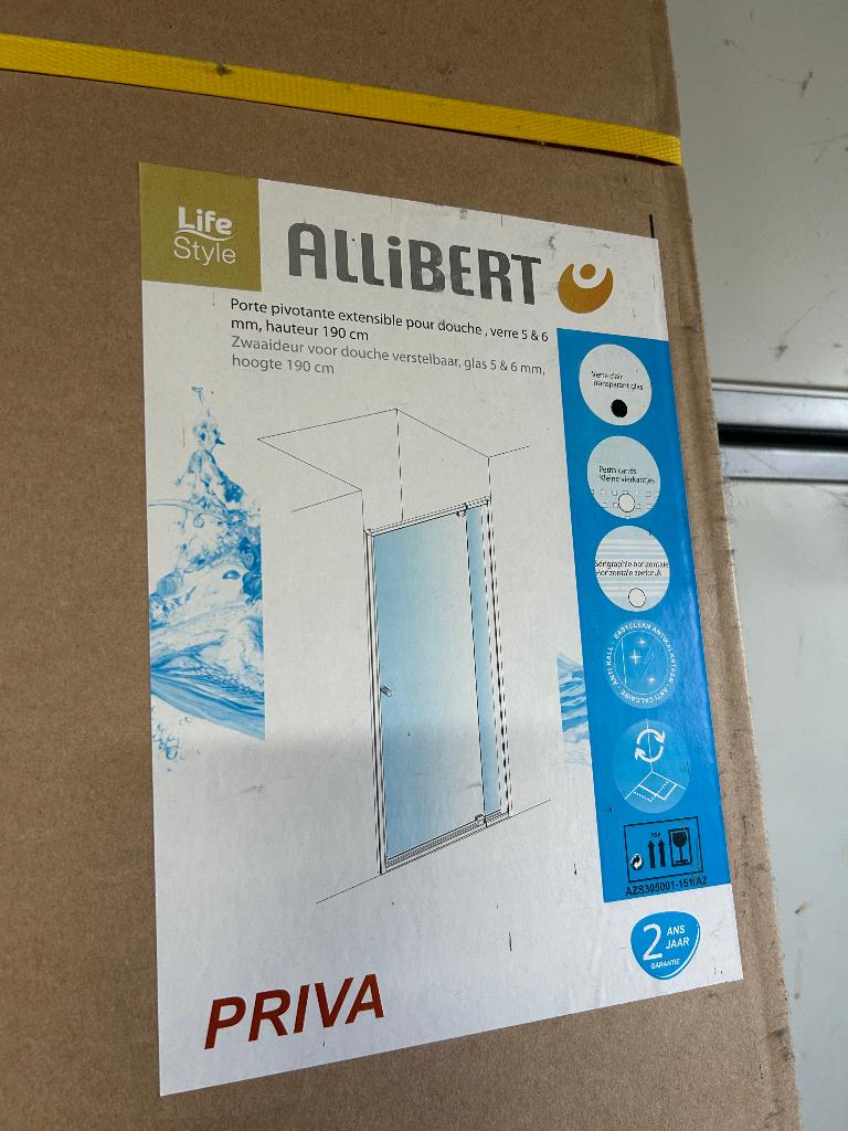 Allivert Priva douchedeur, Ophalen, Nieuw, Glas, Overige typen