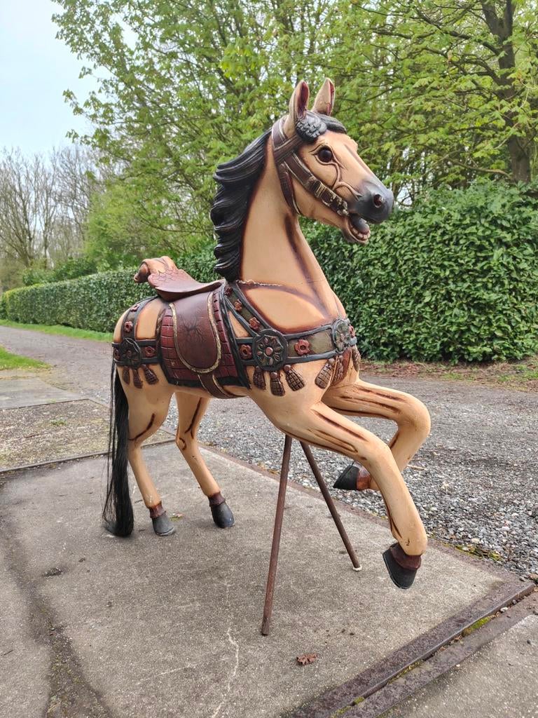 Vintage draaimolen hobbelpaard deco, Ophalen, Gebruikt