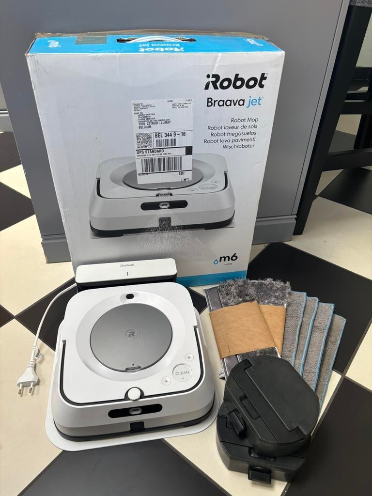 iRobot Braava Jet M6 - Robot laveur de sols intelligent, Enlèvement ou Envoi, Comme neuf, Aspirateur robot
