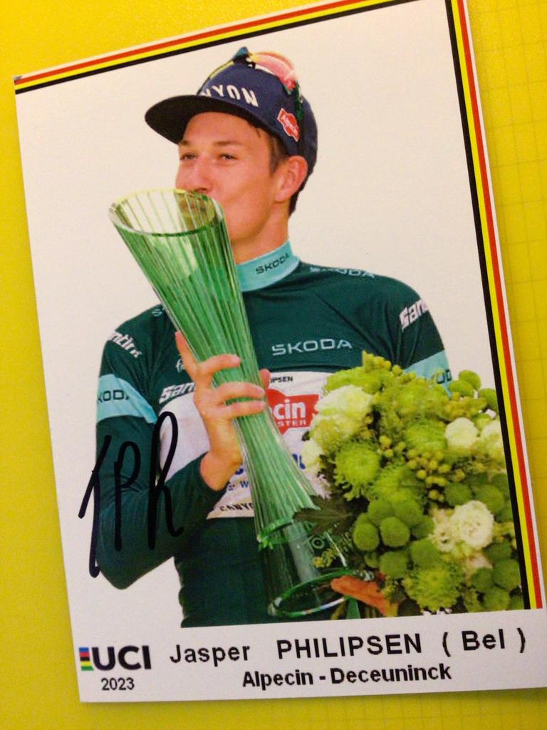 Wielerkaart 2023 tour team alpecin Jasper philipsen signe, Verzenden, Zo goed als nieuw