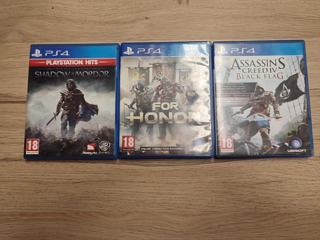 Lot 3 jeux PS4 : Assassin's Creed Black Flag + Shadow of Mor, Consoles de jeu & Jeux vidéo, Jeux | Sony PlayStation 4, Enlèvement