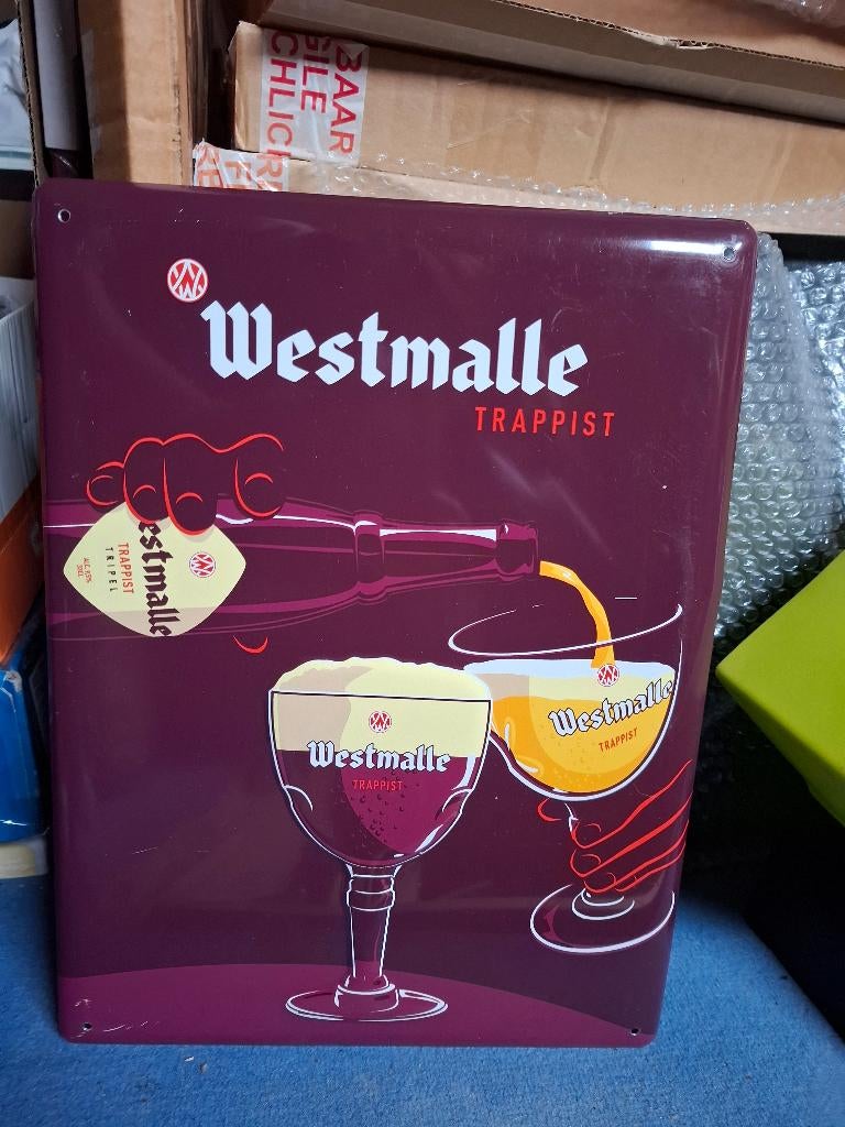 Enseigne publicitaire Westmalle Trappiste, Collections, Enlèvement ou Envoi, Neuf, Panneau, Plaque ou Plaquette publicitaire, Autres marques