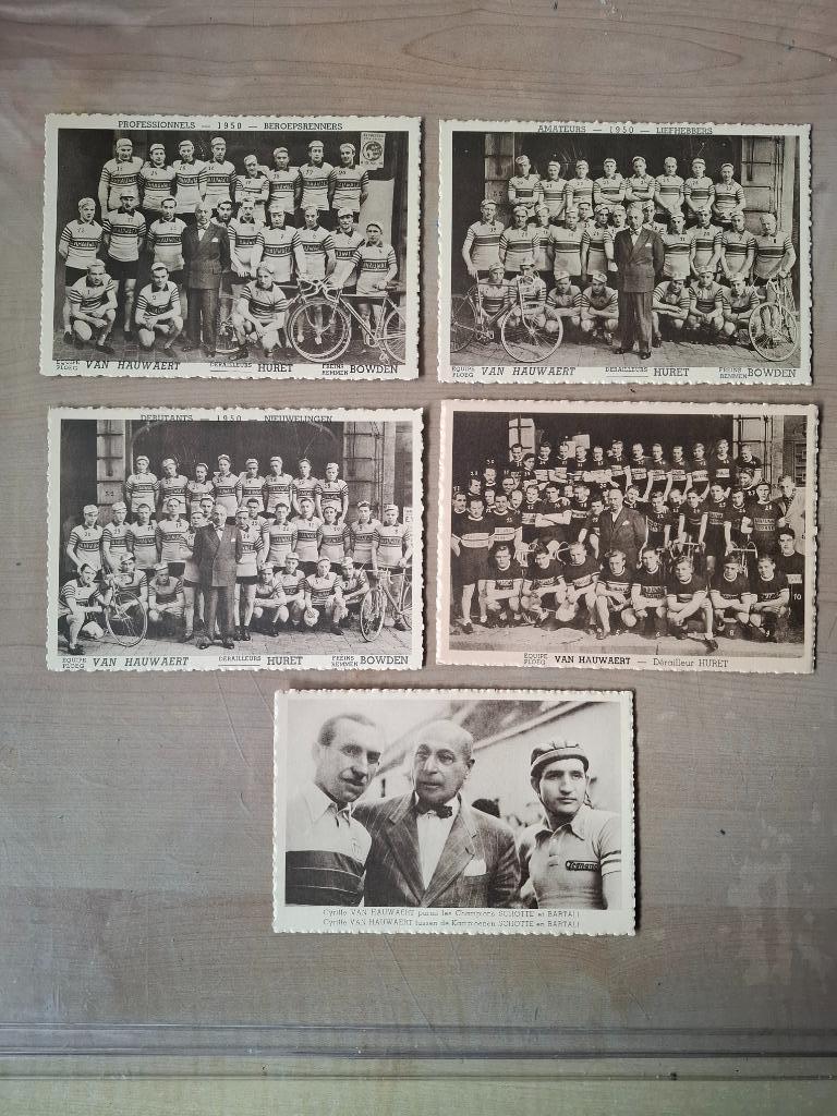 Cartes postales de l'équipe cycliste Hauwaert 1950, Collections, Enlèvement ou Envoi, Comme neuf, Cartes de joueur