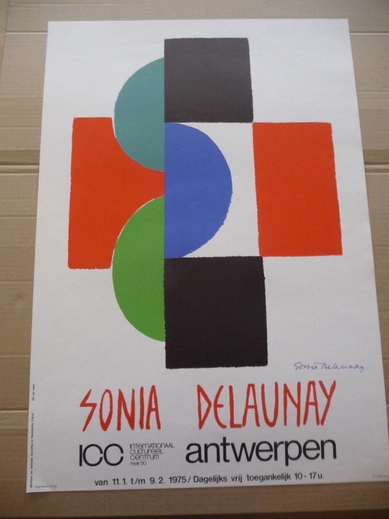 SONIA DELAUNAY - AFFICHE RARE ICC ANTWERPEN, Antiquités & Art, Art | Lithographies & Sérigraphies, Enlèvement ou Envoi