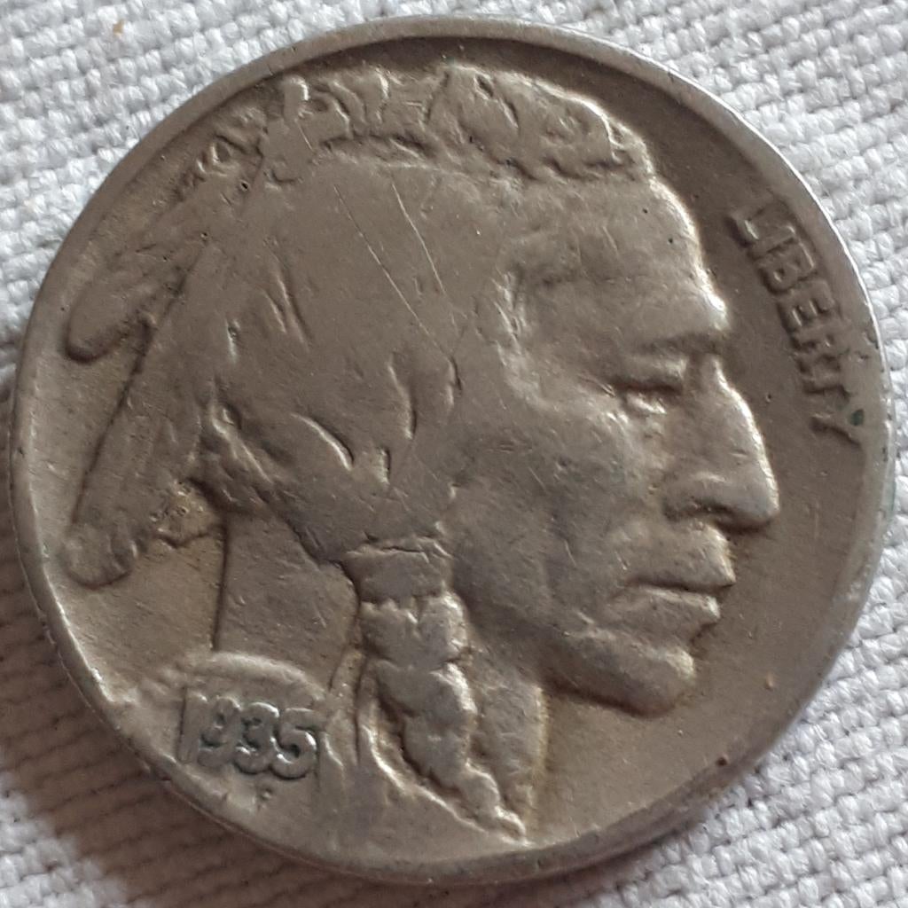 U.S.A. : BUFFALO NICKEL 5 ct 1935 KM 134 VF/XF, Envoi, Amérique du Nord, Monnaie en vrac