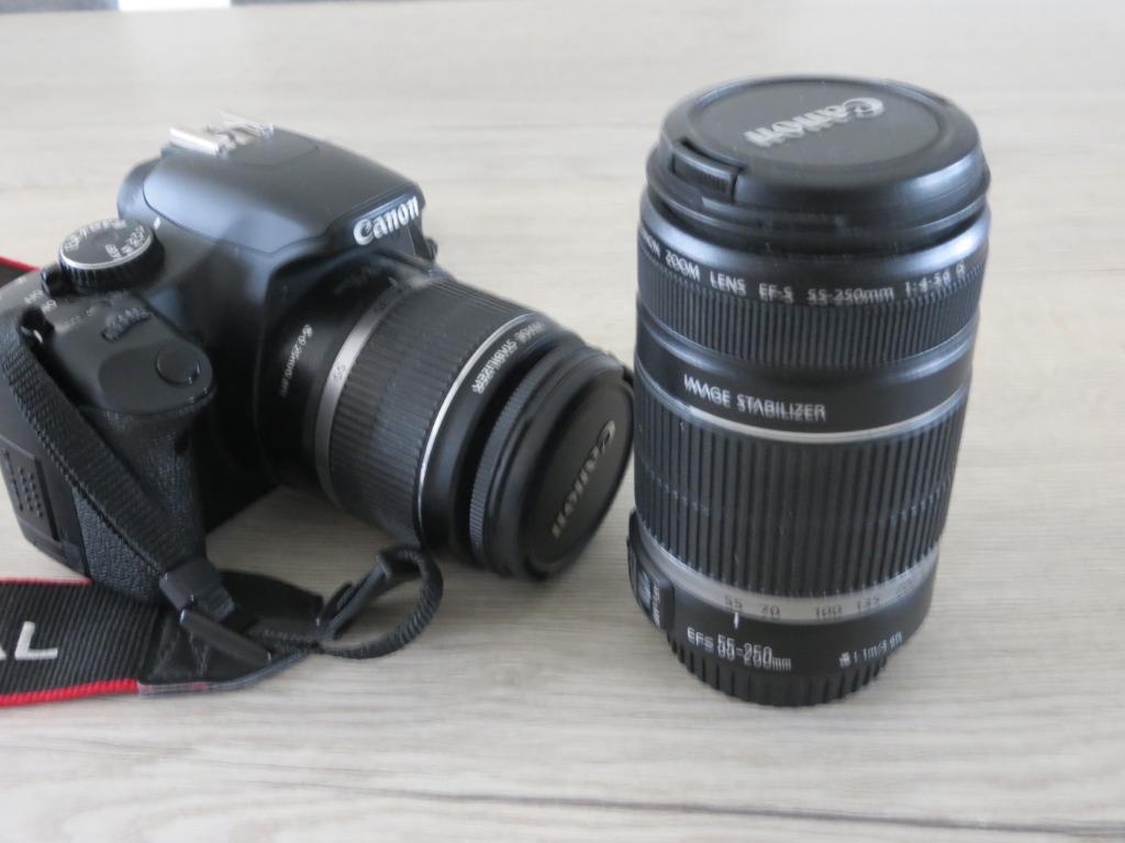 Canon toestel+ lens EF-S 55-250MM, Spiegelreflex, Canon, Ophalen of Verzenden, Zo goed als nieuw