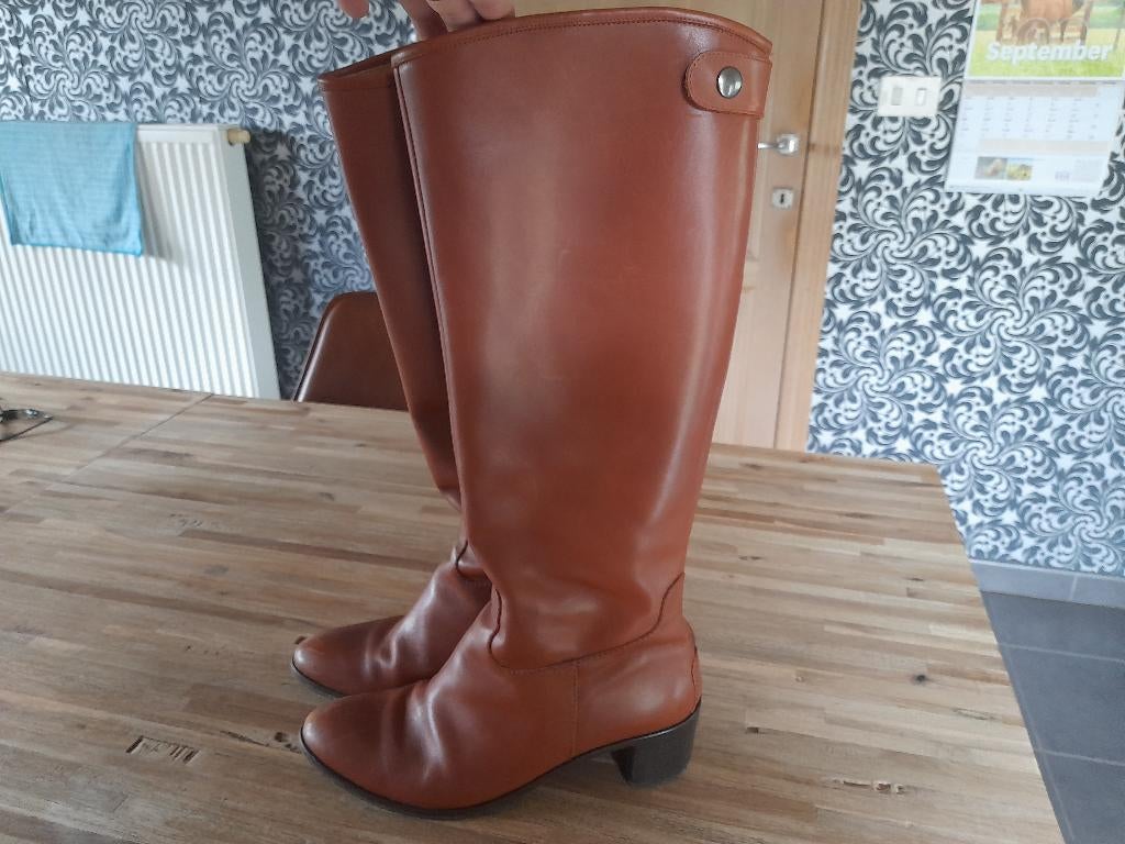 Voltan laarzen dames maat 39 1/2 bruin cognac, Hoge laarzen, Bruin, Voltan, Ophalen of Verzenden