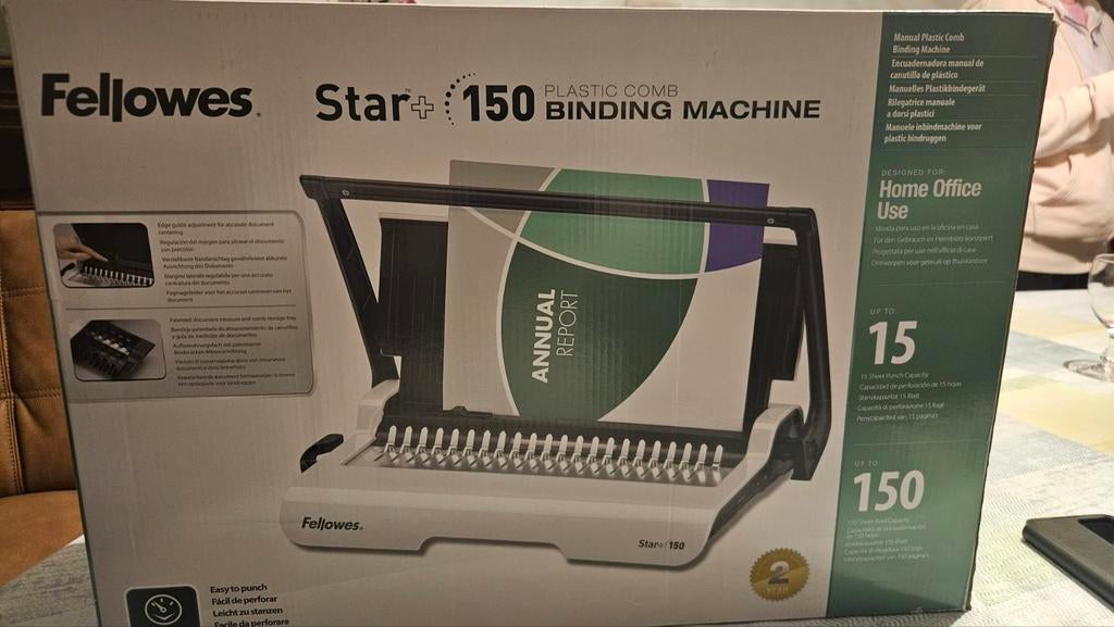 Bindapparaat Fellowes Star+ en 100 bindruggen en schutbladen, Computers en Software, Computerbehuizingen, Zo goed als nieuw, Ophalen of Verzenden