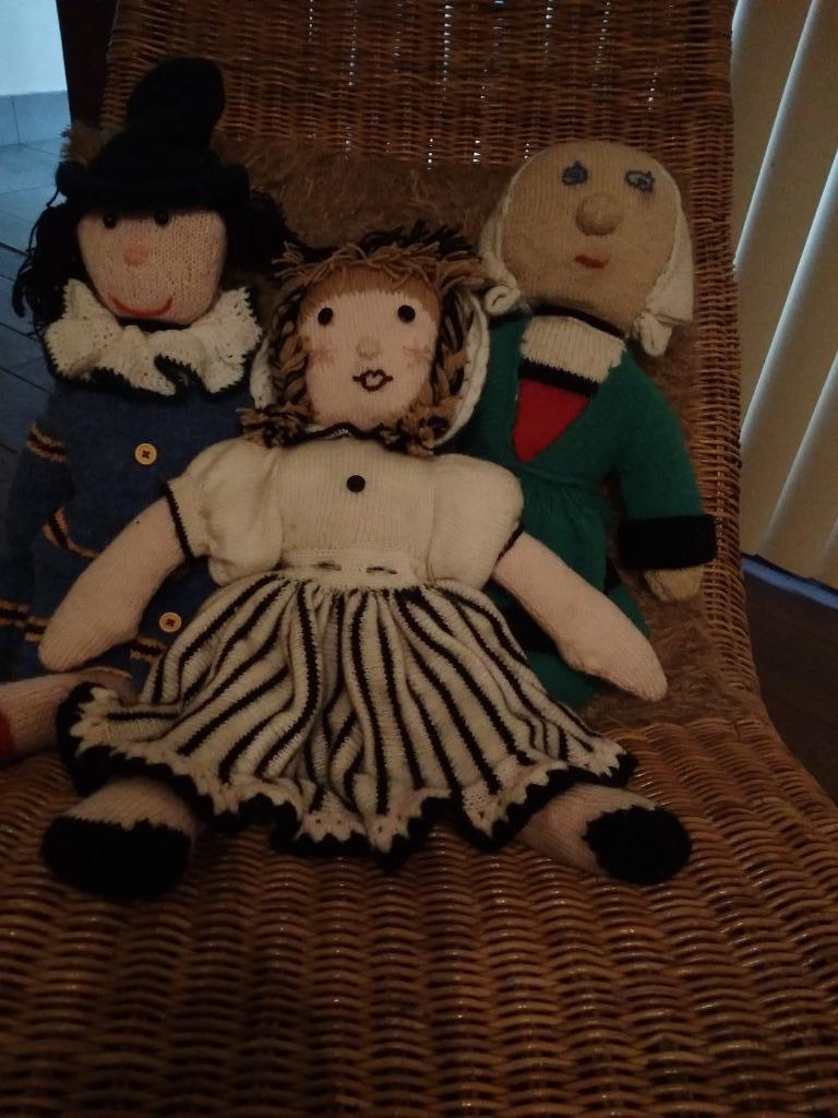 Vintage grote gehaakte poppen. 3 stuks, Verzenden, Gebruikt, Pop