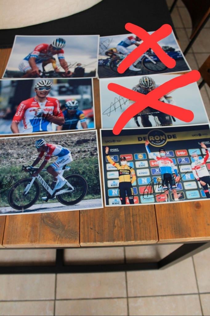 Gesigneerde foto's Mathieu van der Poel Canyon Alpecin Zwift, Ophalen