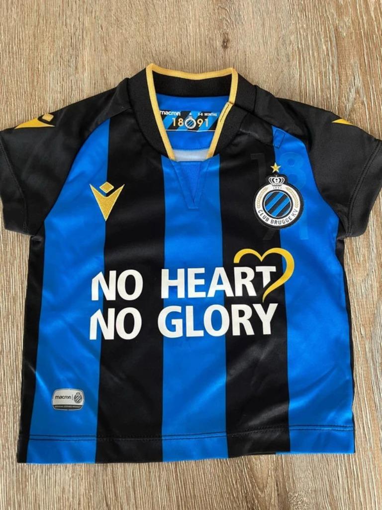 Voetbalshirt Club Brugge 3-6 maand maat 62 Macron, Enlèvement ou Envoi, Comme neuf, Maillot