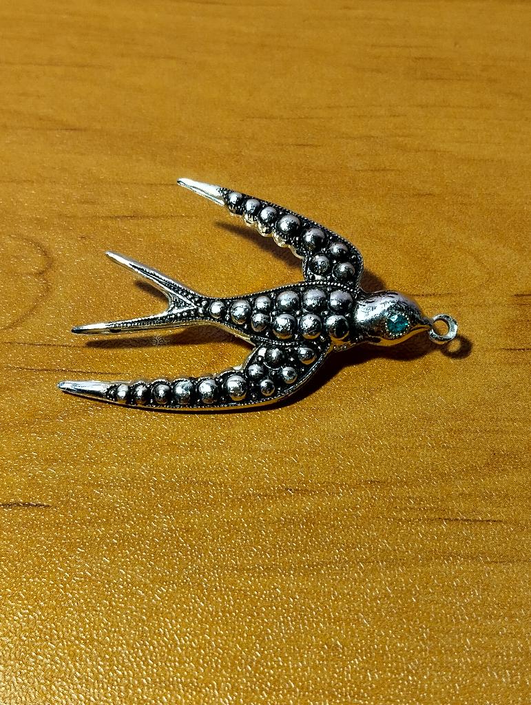 Vintage zwaluwbroche/hanger uit de jaren 50-60, Ophalen, Overige materialen, Broche