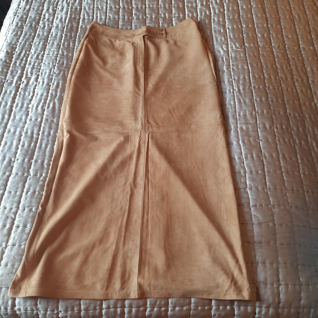 JUPE LONGUE « ENATO » DAIM 100 % CUIR *NON PORTÉE*NEUVE*, Neuf, Enlèvement, ENATO, Taille 36 (S)