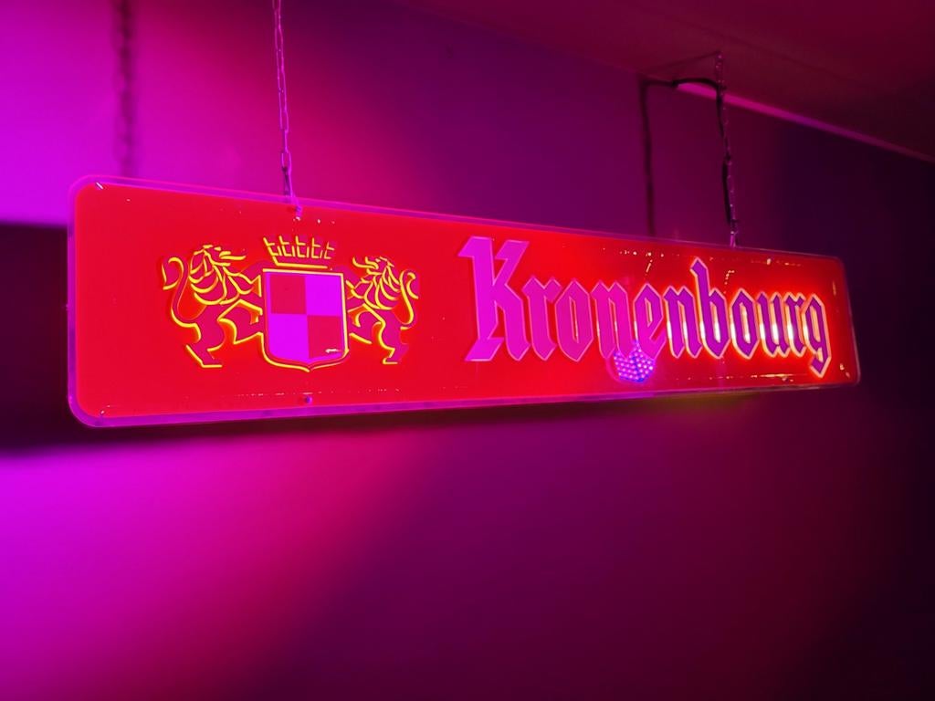 Lichtreclame kronenbourg bier 130x25 cm, Verzamelen, Ophalen