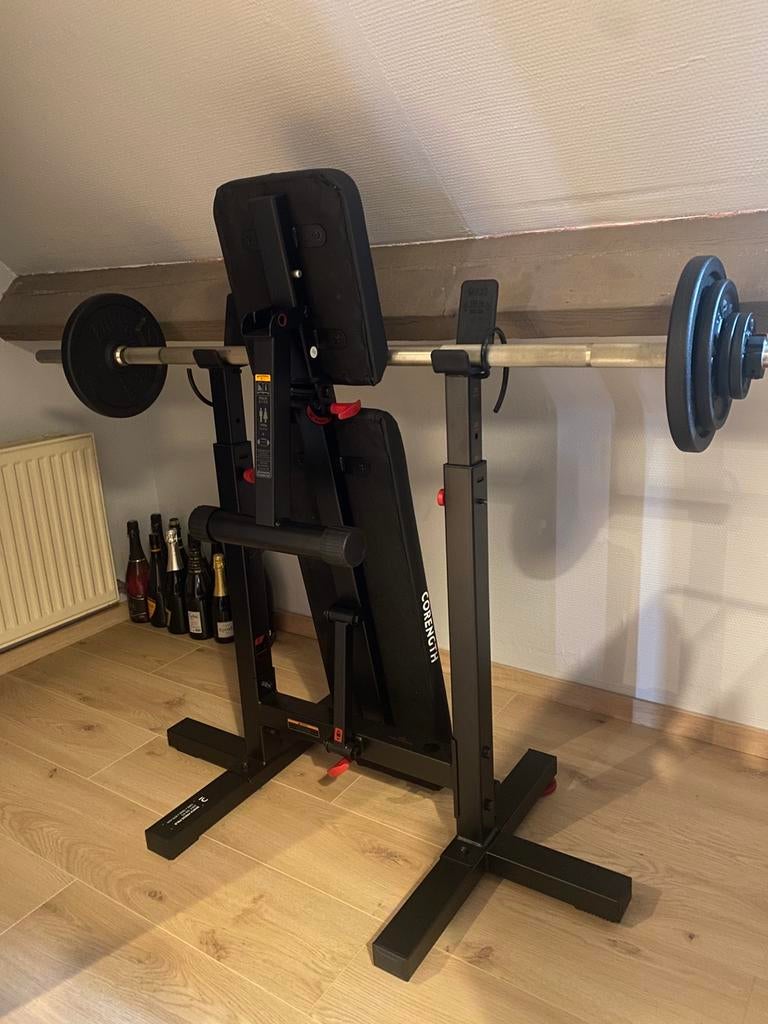 RE:SPORT 2-in-1 halterset gietijzeren, 20 kg, verstelbare halterset met korte en lange halter, stersluitingen en verbindingsbuis