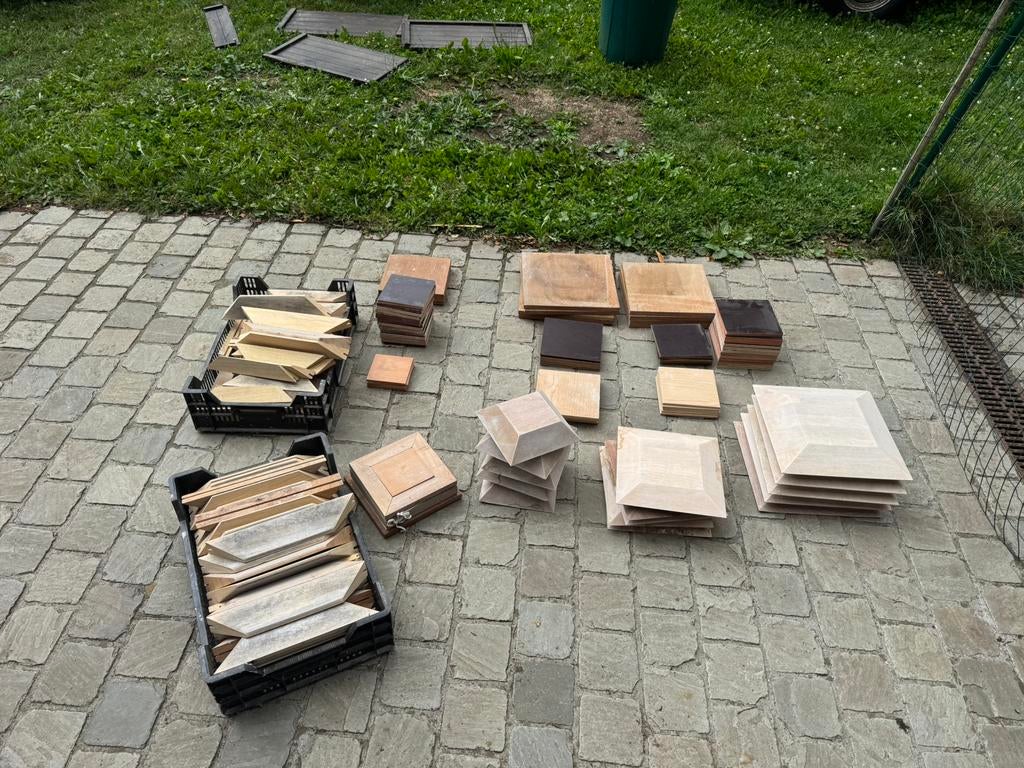 Formes en bois pour assiettes carrées en argile - 16 sets, Antiquités & Art, Enlèvement