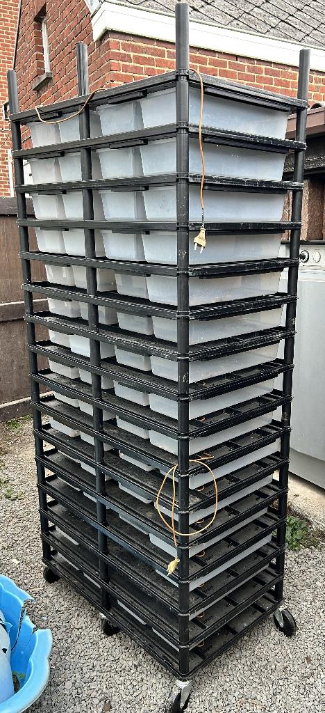 Vision V-18 Tub Hatchling Rack 15 Levels - 60 tubs, Enlèvement, Utilisé, Autres types