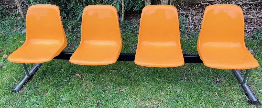 Banquette d'attente vintage en fibre optique NMBS, Maison & Meubles, Enlèvement, Utilisé