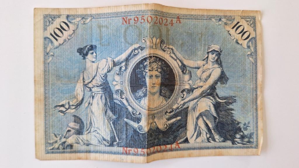 2 biljetten van 100 mark uit 1908 en 1910, Ophalen of Verzenden