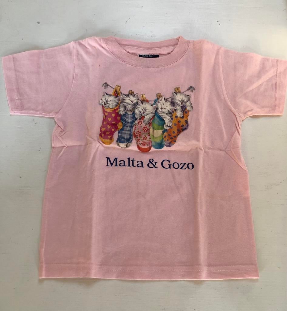 t-shirt rose pastel Kitties 4 y 104 Malta & Gozo, Enlèvement ou Envoi, Comme neuf, Fille, Chemise ou À manches longues