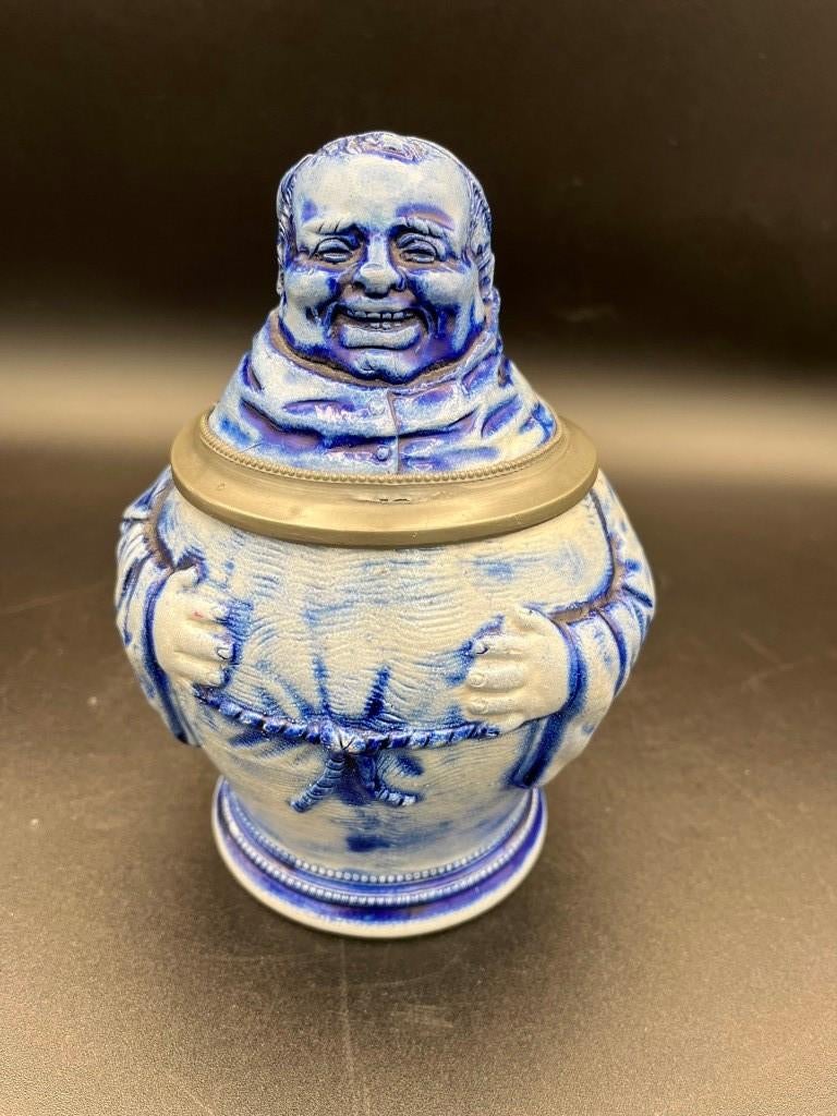 Chope à bière, grès du XIXe siècle Moine Père, Westerwald, Antiquités & Art, Curiosités & Brocante, Enlèvement ou Envoi