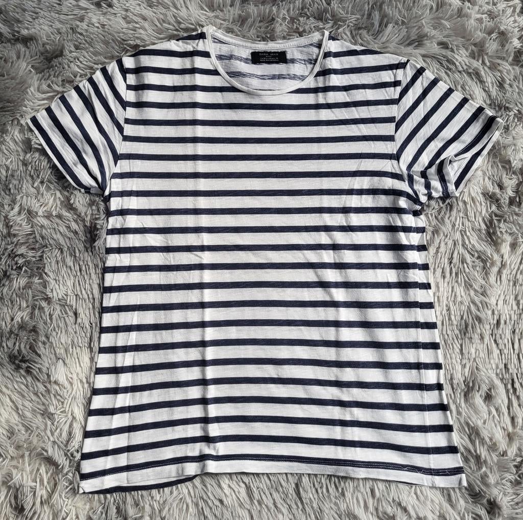 Gestreept T-shirt voor heren van Zara Man - Sailor Style - M, Maat 38/40 (M), Blauw, Zara, Ophalen of Verzenden
