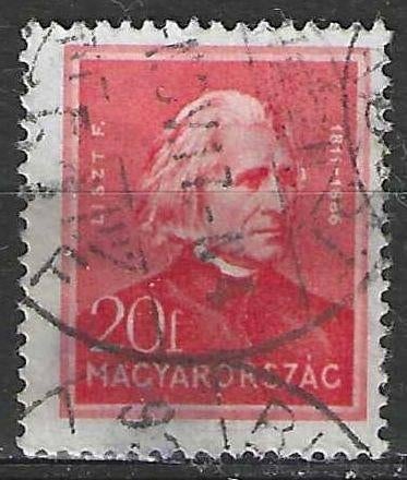 Hongarije 1932/1937 - Yvert 455 - Franz Liszt (ST), Verzenden, Gestempeld