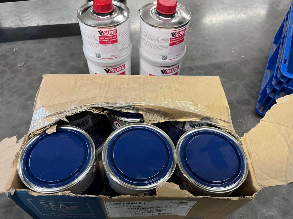 Lak boten 2k (navy bleu en creme wit), Watersport en Boten, Accessoires en Onderhoud, Nieuw, Ophalen