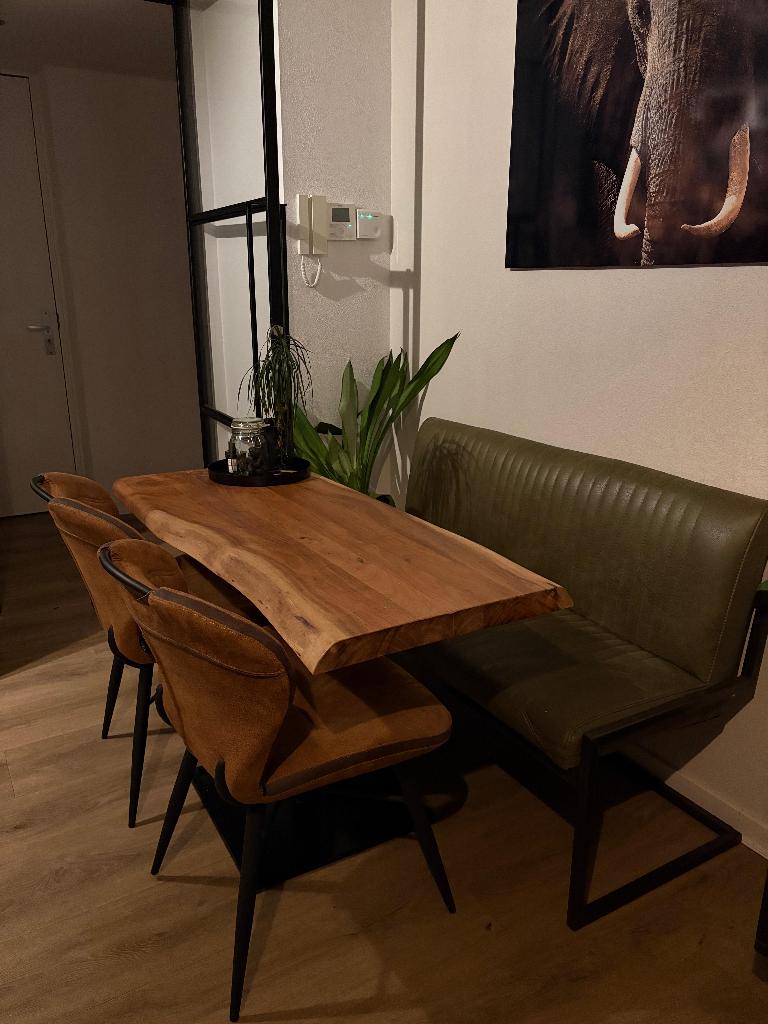 Eetkamer set, Huis en Inrichting, Complete eetkamers, Ophalen, Zo goed als nieuw, Landelijk, 4 tot 6 stoelen