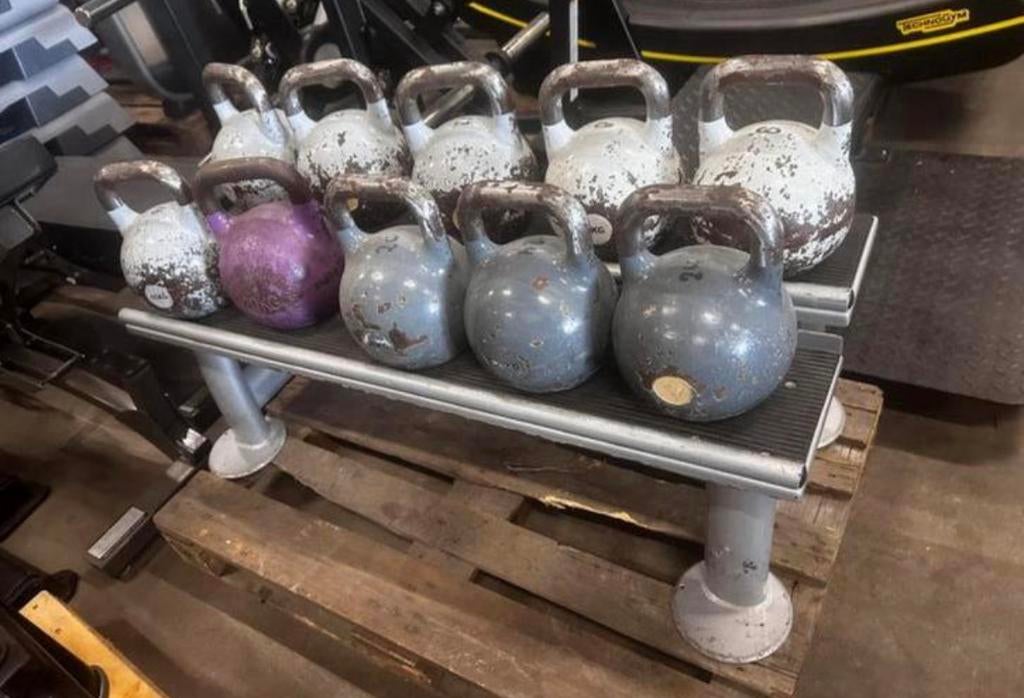 Competitie Kettlebells 8kg t/m 24kg + Opbergrek, Ophalen, Gebruikt, Kettlebell