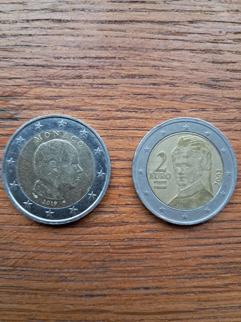 2 pièces de 2 euros rare, Ophalen