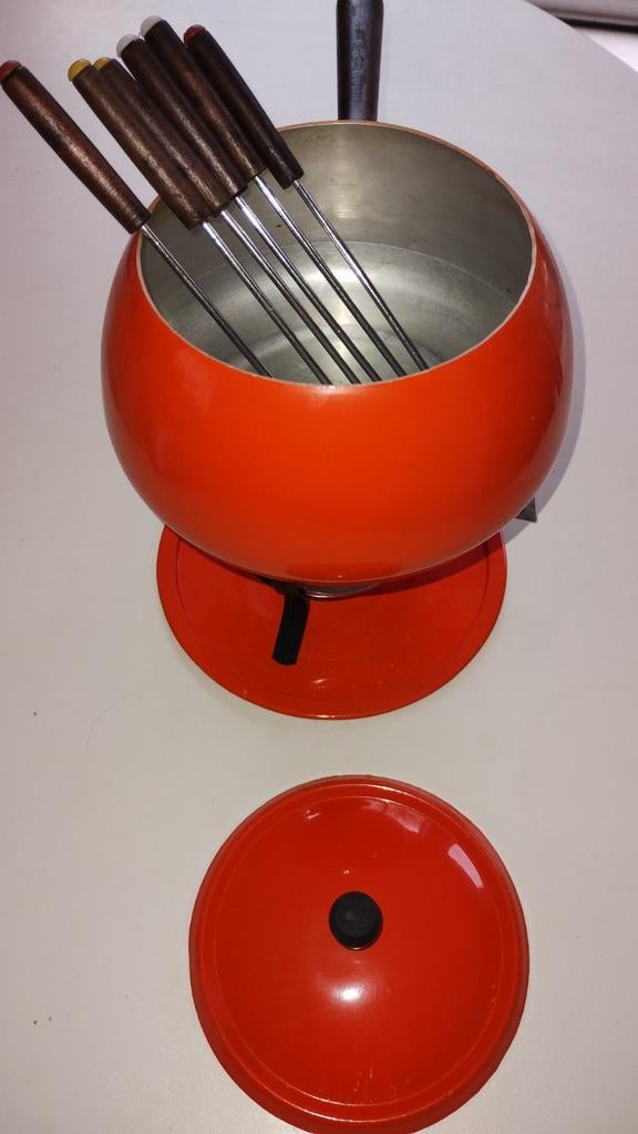 aluminium fondue set met alcoholbrander voor 6 pers., Ophalen of Verzenden