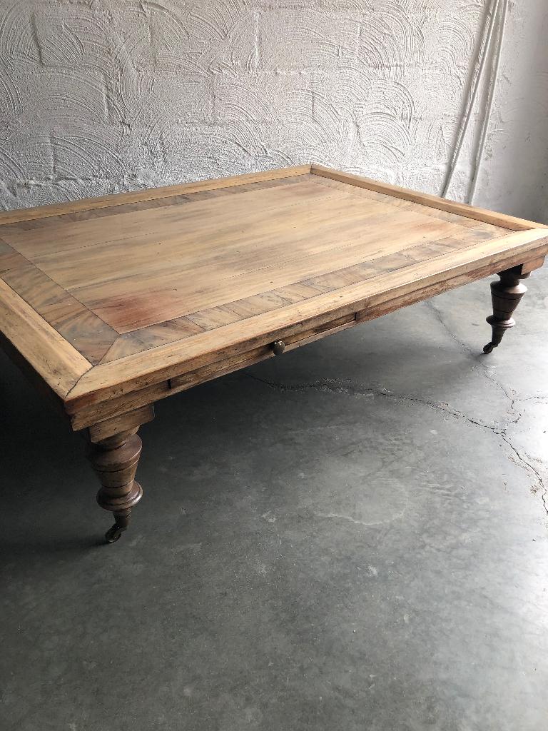 Landelijke rustieke antieke Brocante salontafel Merode, Ophalen, Gebruikt