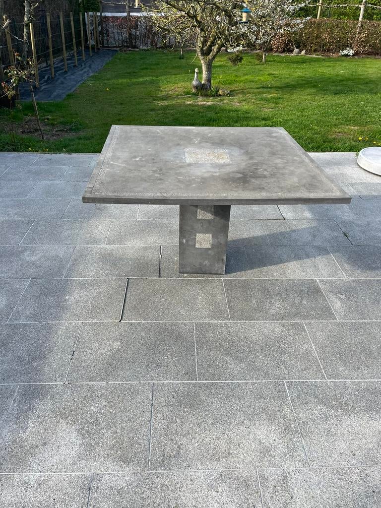 Table de jardin en pierre bleue, Enlèvement, Utilisé, Carré