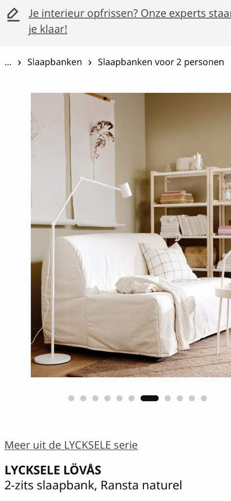 Slaapbank 2pers, Ophalen, Gebruikt, Twijfelaar, Beige