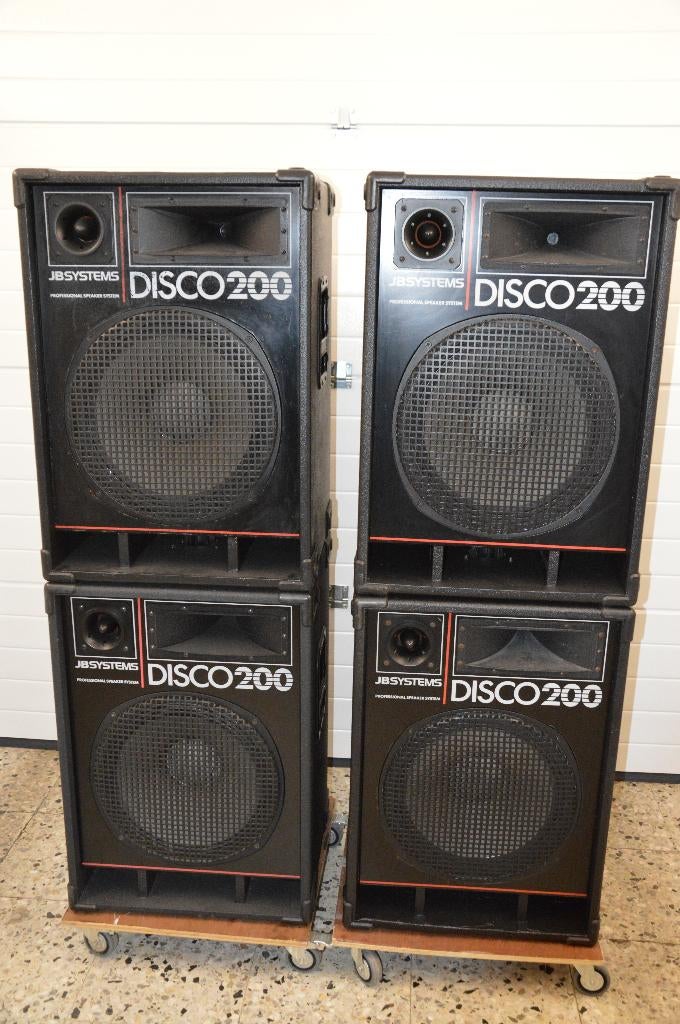 4 BOXEN DISCO 200 VAN JB SYSTEMS 4 X 250 WATT, Gebruikt, Overige typen, 120 watt of meer, Ophalen