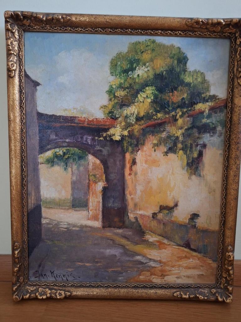 Ignace Kennis – Straatje bij Jupille - olieverf op doek, Antiek en Kunst, Kunst | Schilderijen | Klassiek, Ophalen