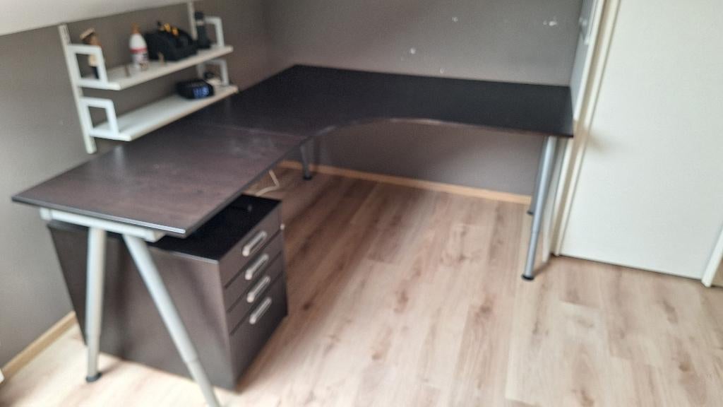 Hoekbureau Ikea Galant, Huis en Inrichting, Bureaus, Ophalen, Gebruikt, IKEA, Hoekbureau