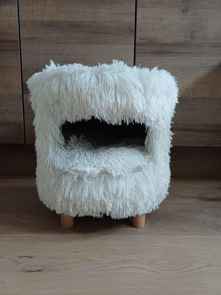 Kattenhuisje en poef 2-in-1, Dieren en Toebehoren, Kattenmanden, Ophalen, Zo goed als nieuw