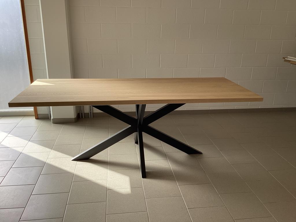 Grande table bureau en chêne massif 210/90 Nouveau !, Industriel, Enlèvement ou Envoi, Comme neuf, Métal