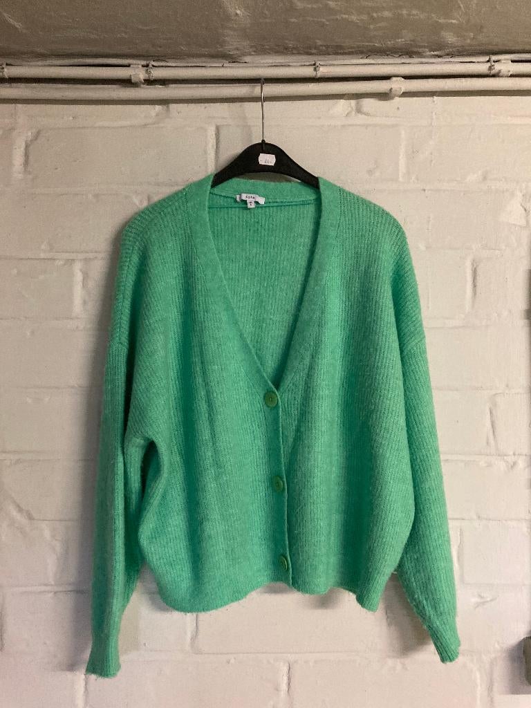 Groene cardigan, Sora, maat M/L, Kleding | Dames, Maat 38/40 (M), Oranje, Ophalen of Verzenden, Zo goed als nieuw