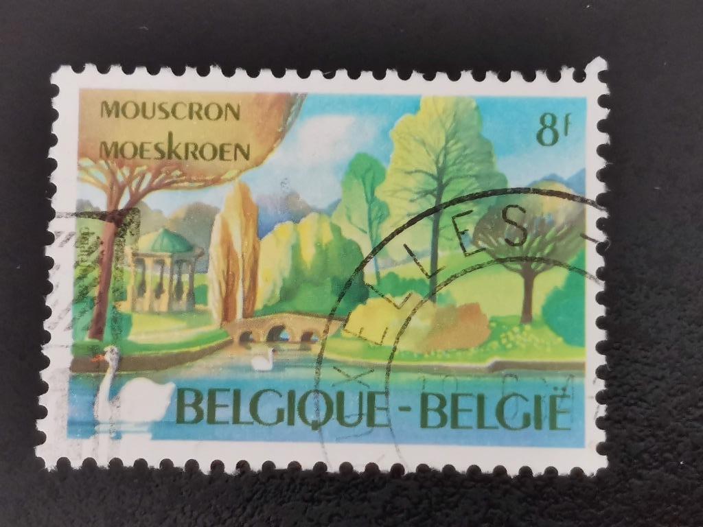 Belgie 1983 - Moeskroen - Park, zwaan, vogels, Ophalen of Verzenden, Gestempeld