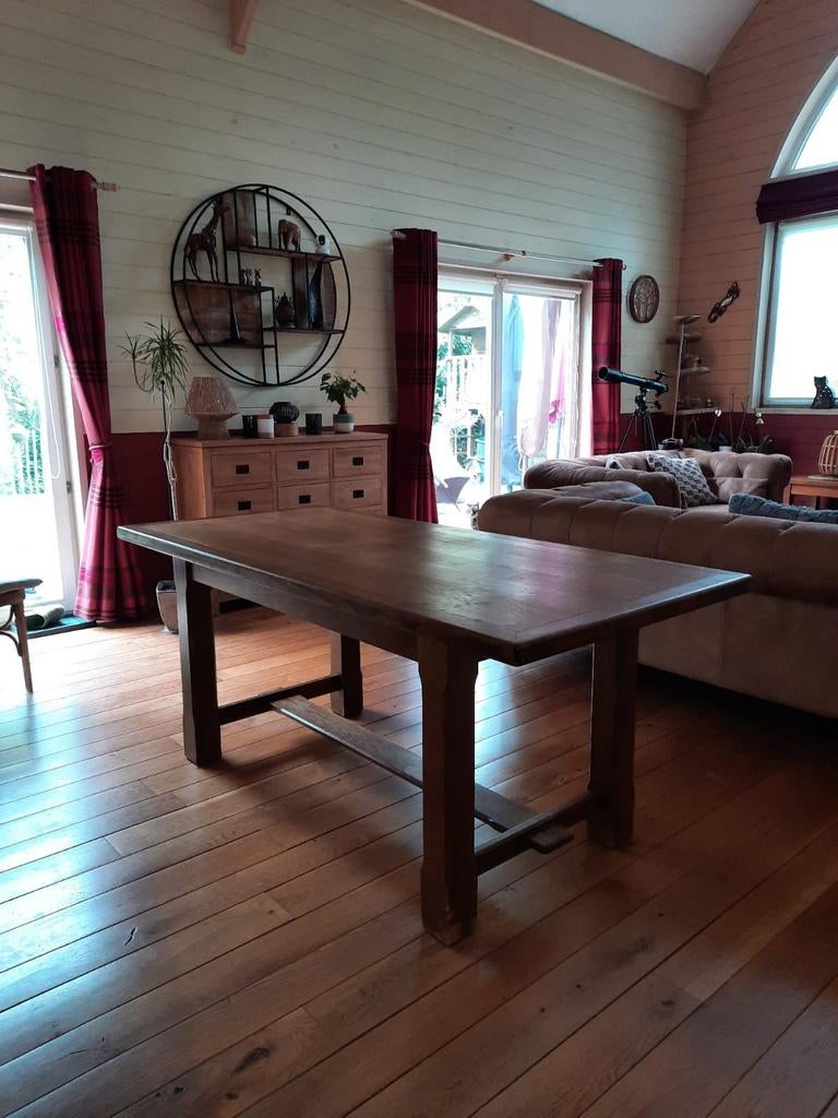 Belle table en chêne  avec  6 chaises, Maison & Meubles, Enlèvement, Utilisé, Rustique, 4 à 6 chaises