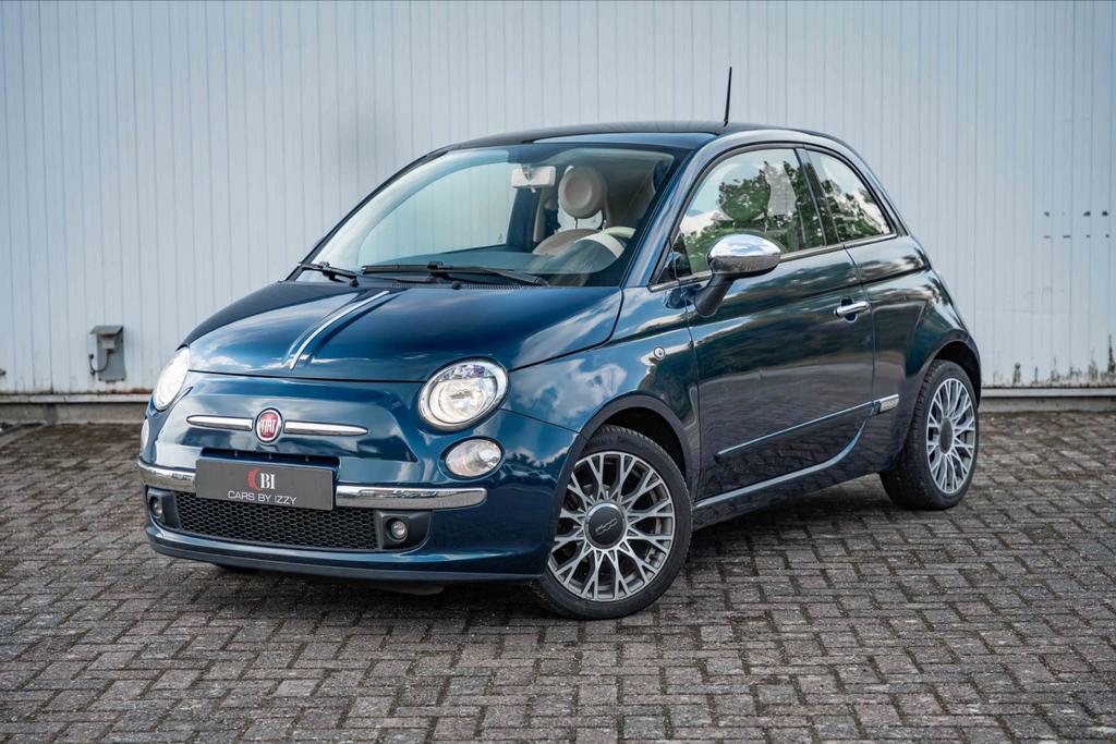 FIAT 500 1.0 LOUNGE|AIRCO|PANO|CRUISE, Auto's, Fiat, Euro 5, Stof, Beige, Blauw