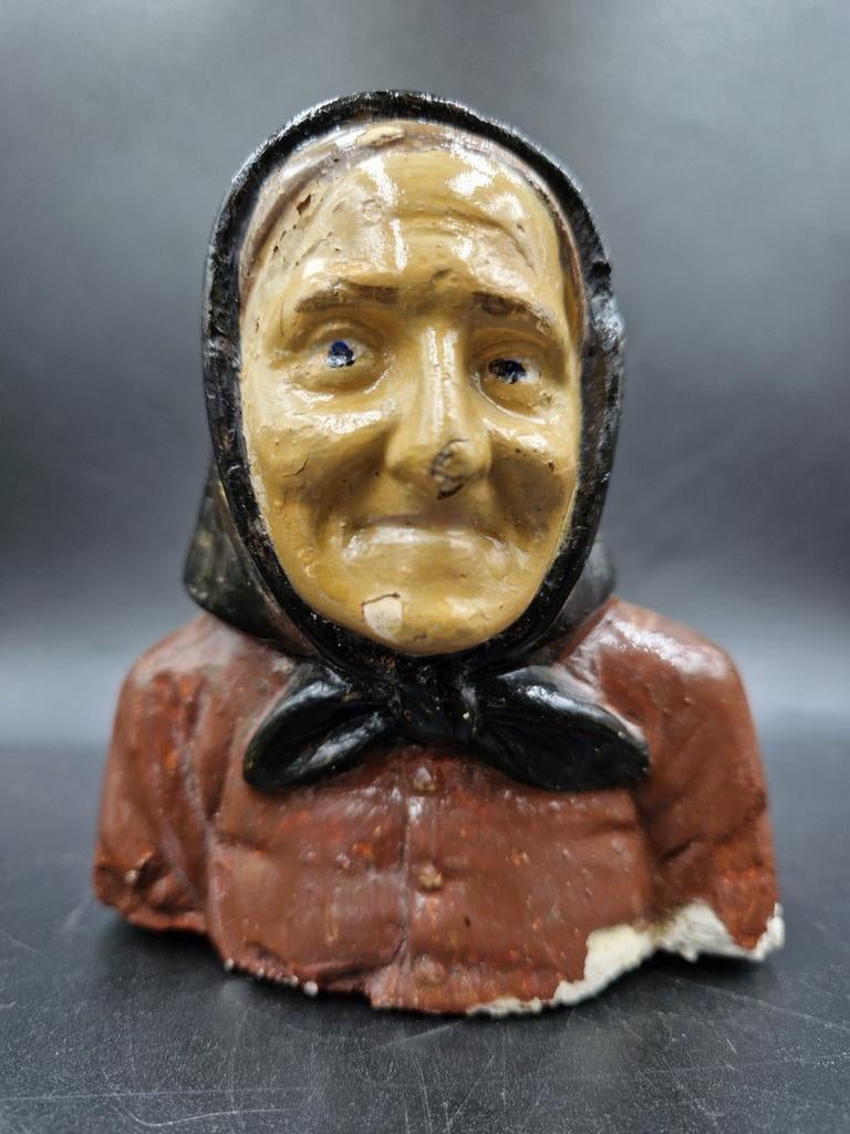 Antieke kleine gipsen buste vrouw, Enlèvement ou Envoi