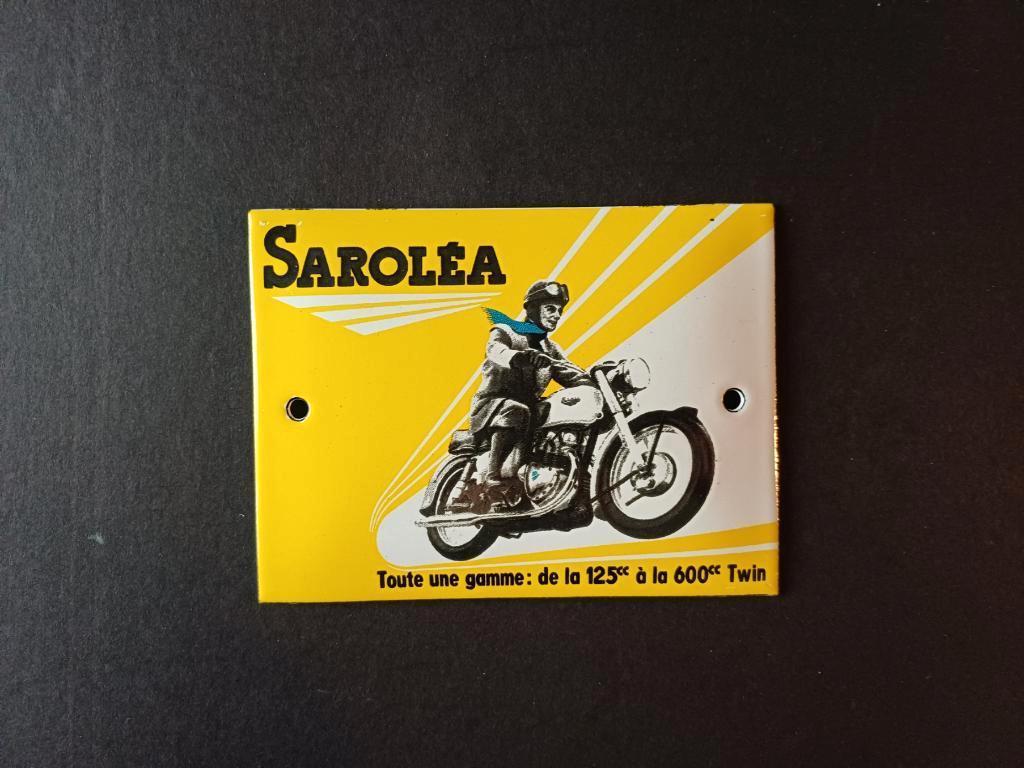 Emaille gebold SAROLEA reclame plaat reclamebord, Collections, Enlèvement ou Envoi, Comme neuf, Panneau publicitaire