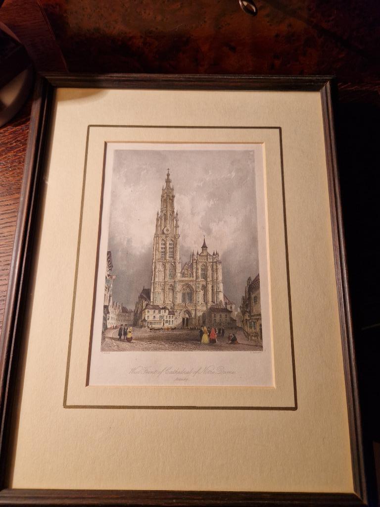antieke gravure KATHEDRAAL ANTWERPEN perfecte staat, Enlèvement ou Envoi