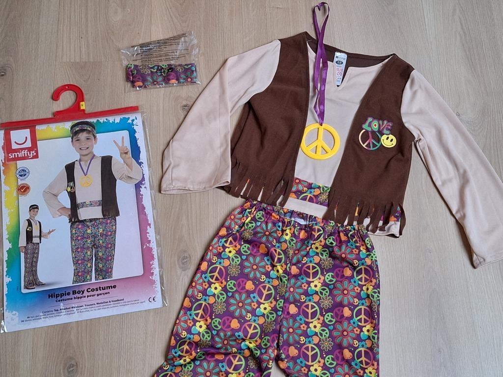 Hippiekostuum 4-6 jaar - zo goed als nieuw, Ophalen of Verzenden, Zo goed als nieuw, Jongen of Meisje