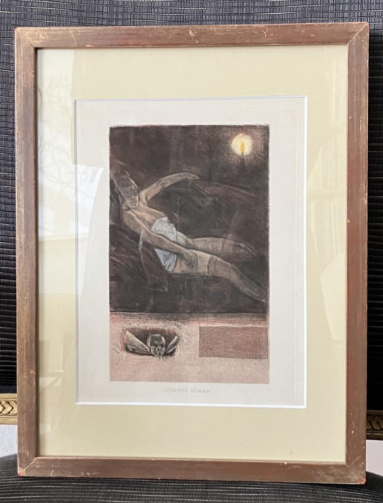 Heliogravure Félicien Rops - Détritus humain, Antiek en Kunst, Kunst | Etsen en Gravures, Ophalen of Verzenden